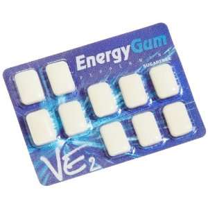 VE2 Energy Gum, 10 Piece Blister Packs (Pack of 12)  