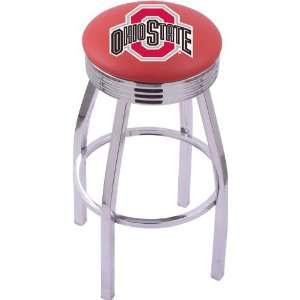 The Ohio State University Steel Stool with 2.5 Ribbed Ring Logo Seat 