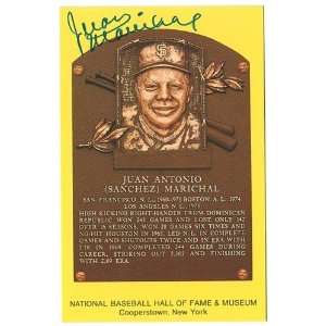 Juan Marichal Autographed Hall of Fame Plaque Postcard 