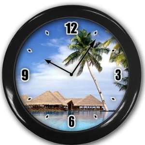  Scenic Beach Ocean Resort Wall Clock Black Great Unique 
