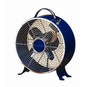  Deco Breeze Round Retro Table Fan, Dark Blue, 12 1/2 Inch 
