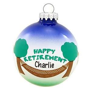  Personalized Happy Retirement Glass Ornament