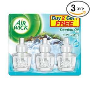 AIR WICK Scented Oil Refill, Fresh Waters, 2.01 Ounce (Pack of 3)