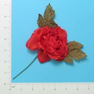  Fabric Bridal Flowers   Red