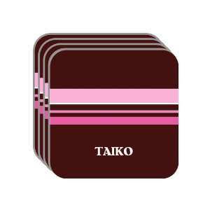 Personal Name Gift   TAIKO Set of 4 Mini Mousepad Coasters (pink 