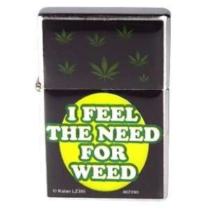   New Novelty Fun I Feel The Need For Weed  Metal Flip Top Lighter