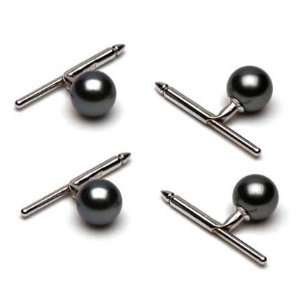 Tahitian Pearl Tuxedo Studs(4) 10.5mm   AA+