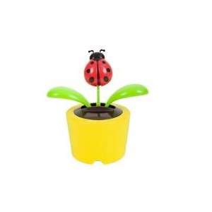  Solar Powered Dancing Lady Bug in Yellow Pot , 4¼ Patio 
