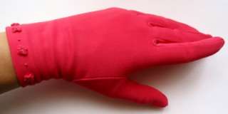 Vintage Early 1960s Bright Pink Day Gloves Sz6 XS to S  