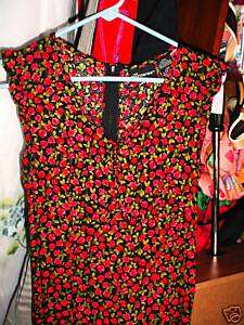 NO BOUNDARIES New RED ROSES VNECK BOW TIE DRESS S  