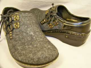 BORN Mattie Charcoal Grey Wool 6 Clogs Womens NEW Shoes  