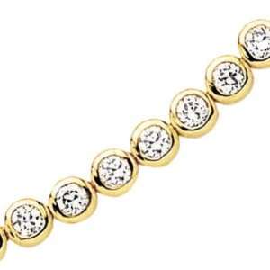   Plated Clear Cubic Zirconia Riviere Bracelet   Length 18 cm Jewelry