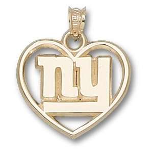  New York Giants Logo Heart Pendant 14K Gold Jewelry 
