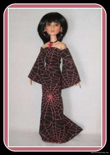   FASHION Gown + Jewelry 4 DELILAH NOIR DOLL d4e Goth Spider Web Custom