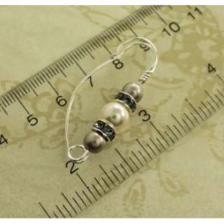   shawl pin or brooch with Swarovski white and mocha cream pearls  