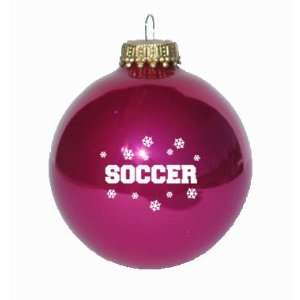  Soccer Snowflakes Christmas Ornament (Bubble Gum Pink 