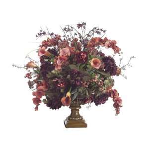   Calla Lily, Hydrangea & Berry Silk Arrangement  Brick/Orchid Home