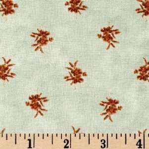  45 Wide Floral Melody Tossed Roses Celedon Fabric By The 