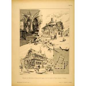  1890 Print Swiss Chalet Eisenlohr & Weigle Architecture 