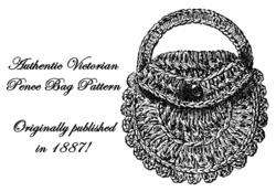 Purse Pattern Crocheted Victorian Crochet Bag 1901  