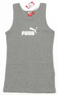 PUMA Womens Gray & White #1 Tank Top Shirt NWT  