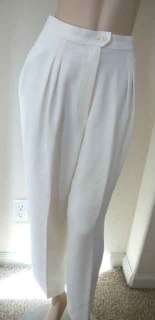 AUTHENTIC CHANEL PANTS WITH CC LOGO BUTTON IVORY  