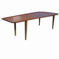  mahogany surfboard style low coffee table very original shape 