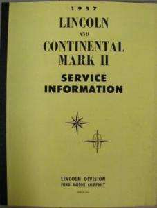 Lincoln 1957 Continental Mark II Manual Supplement  NEW  