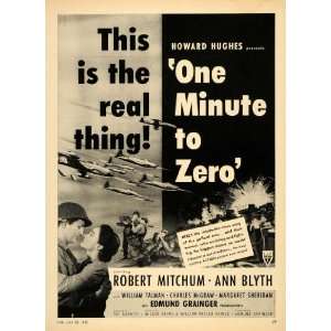  1951 Ad One Minute to Zero Robert Mitchum Ann Blyth 