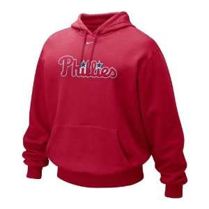 Philadelphia Phillies Red Tackle Twill Hooded Sweatshirt  