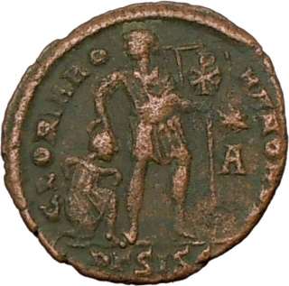 VALENTINIAN I 364AD Ancient Authentic Roman Coin Labarum CHI RHO 