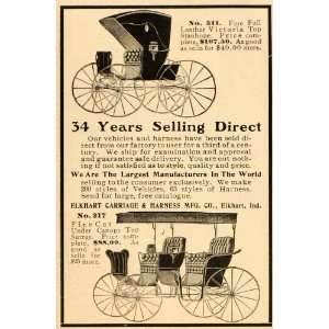  1907 Vintage Ad Elkhart Carriage Buggy Surrey Stanhope 