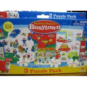  Richard Scarrys Busytown 3 Puzzle Pack (3 in 1 Fun 