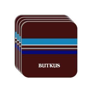 Personal Name Gift   BUTKUS Set of 4 Mini Mousepad Coasters (blue 