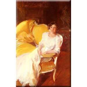  Clotilde Seated on the Sofa 19x30 Streched Canvas Art by 