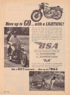 1966 BSA Lightning Motorcycle Photo Move Up To Go Ad  