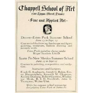  1925 Ad Chappell Art School Denver Colorado Summer Drawing 