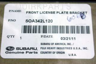 2009 Subaru Forester Legacy Outback Front Plate Bracket SOA342L120 