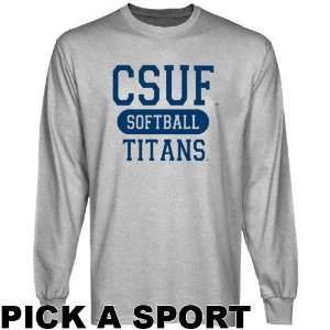  Cal State Fullerton Titans Ash Custom Sport Long Sleeve T 