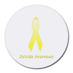  Suicide Awareness Ribbon Round Mouse Pad
