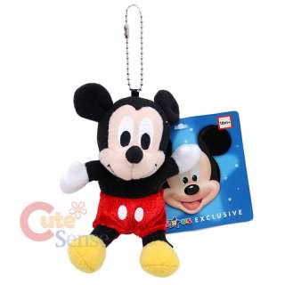 Disney Mickey Mouse 5 Mini Plush Doll Key Chain /Cell Phone Charm 