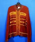 STRIKING SIGRID OLSEN HAND KNITTED OUTDOORS SWEATER   L