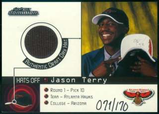 99 00 SKYBOX DOMINION AUTHENTIC HAT JASON TERRY 071/170 ROOKIE RC BV80 