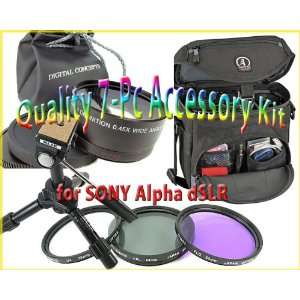  7 pc Accessory Kit w/Wide Angle Lens for SONY Alpha dSLR 