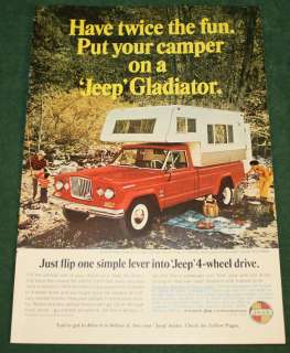 Vintage 1966 Jeep Gladiator Truck Camper Trailer Ad Nat Geo  