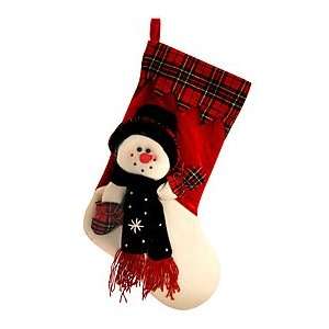  20 Snowman Black and Red Christmas Stocking