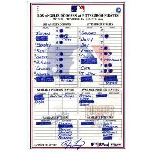   06 2005 Game Used Lineup Card (Jim Tracy Signed)