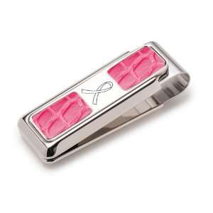   Slide, and Breast Cancer Ribbon Laser Engraving Money Clip (RO PRP