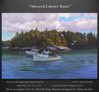 Lobster Boat Maine Fine Art Landscape Painting Bechler  