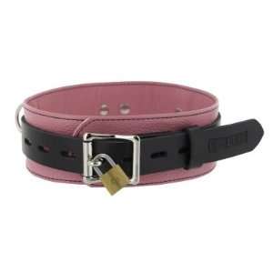 Strict Leather Deluxe Locking Collar   Pink and Black 